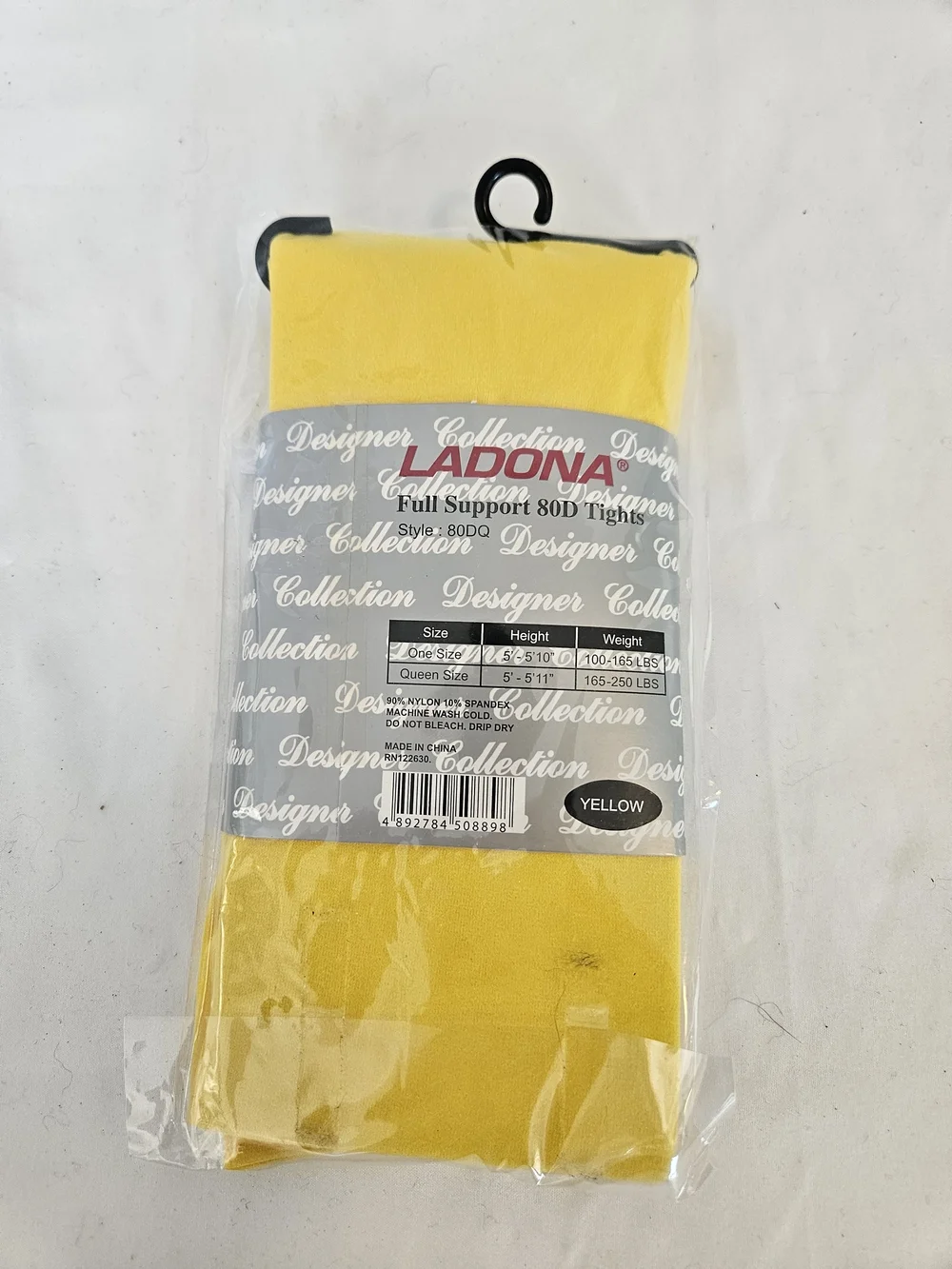 Ladona Footless Microfiber Tights in Bright Yellow Queen Size